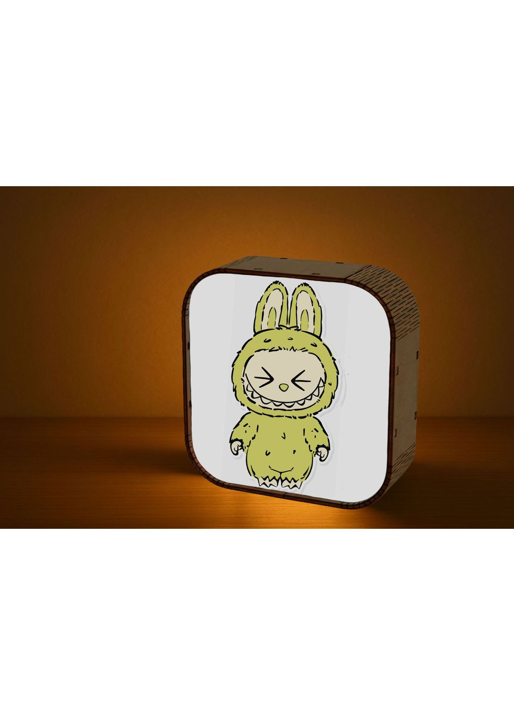 Деревянная детская настольная лампа Лабубу с пультом дистанционного управления ночник Labubu (43003) No Brand (363261963)