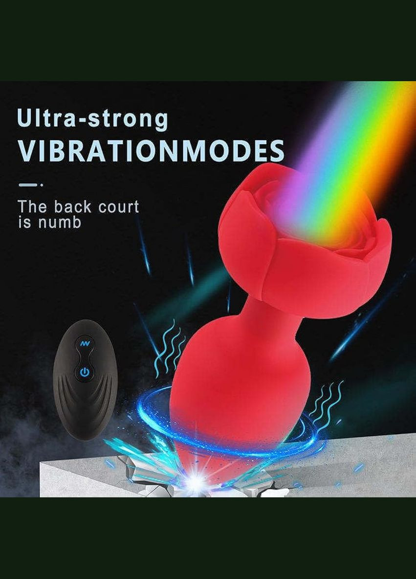 Багатофункціональна червона анальна пробка з пультом, 10 см No Brand (315725447)