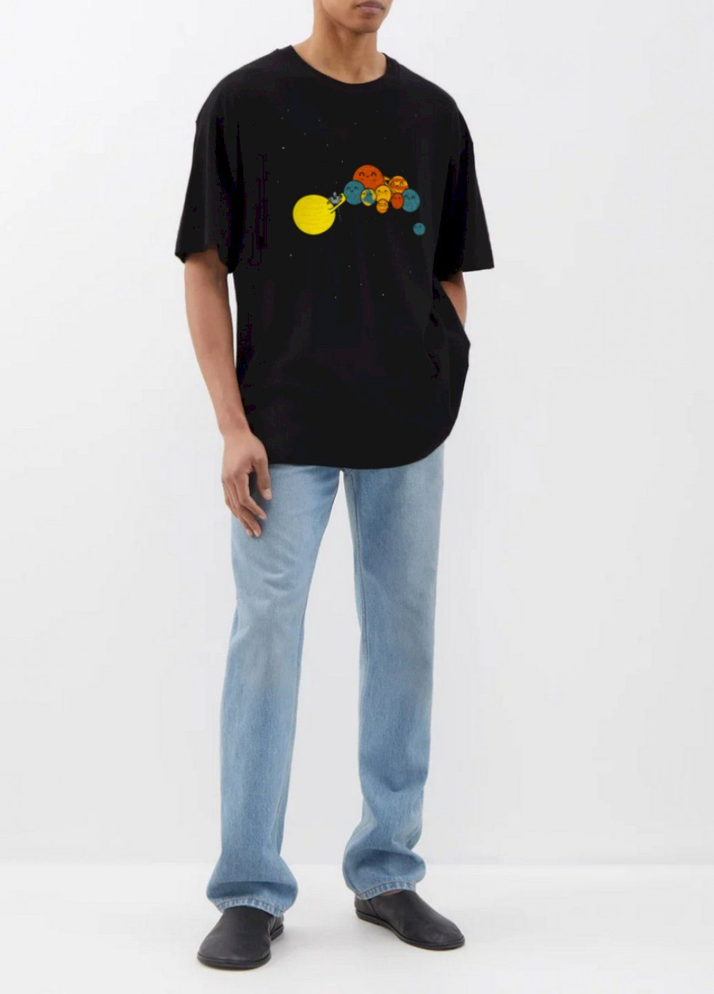 Черная футболка oversize мужская черная Trace of Space