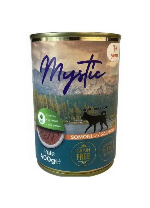 Pate - Консервированный корм паштет с лососем для взрослых собак - 400 г Mystic (355237730)
