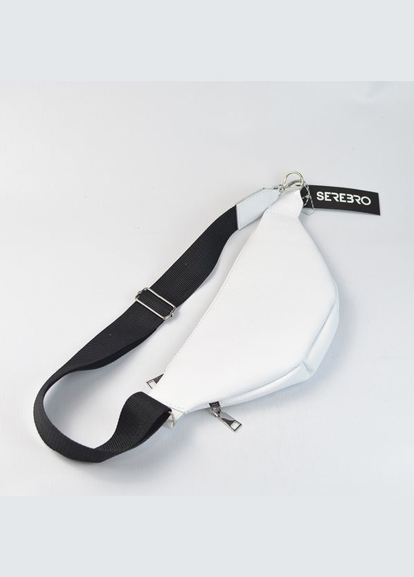 Біла жіноча шкіряна нагрудна поясна сумочка бананка на блискавці Serebro (306642385)