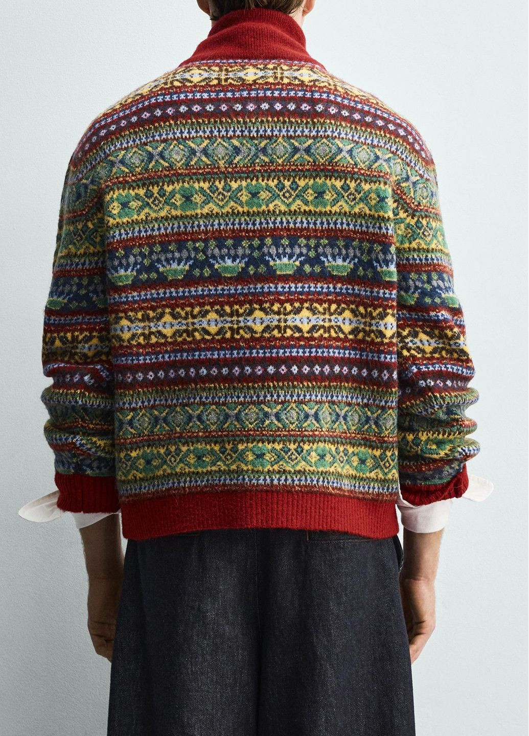 Комбинированный демисезонный свитер Zara