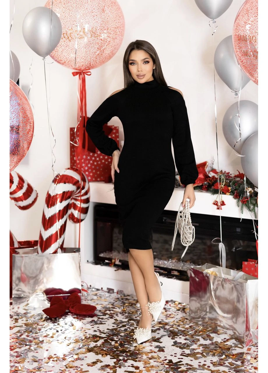 Черное кэжуал платье Fashion Girl