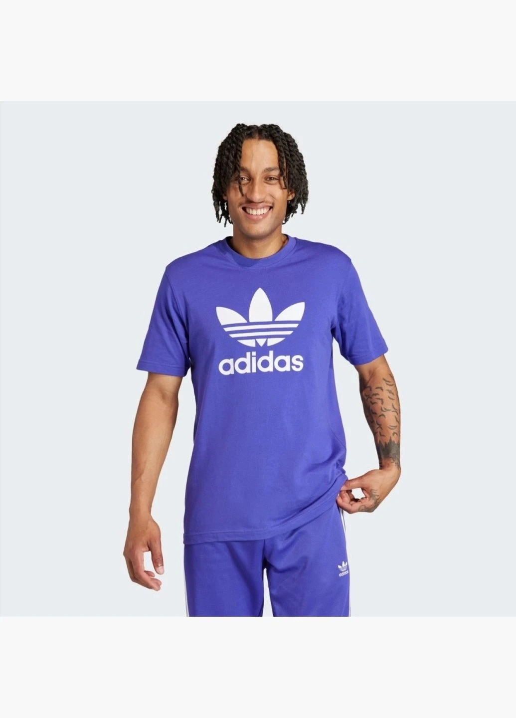 Фіолетова футболка чоловіча adicolor trefoil ir7982 adidas