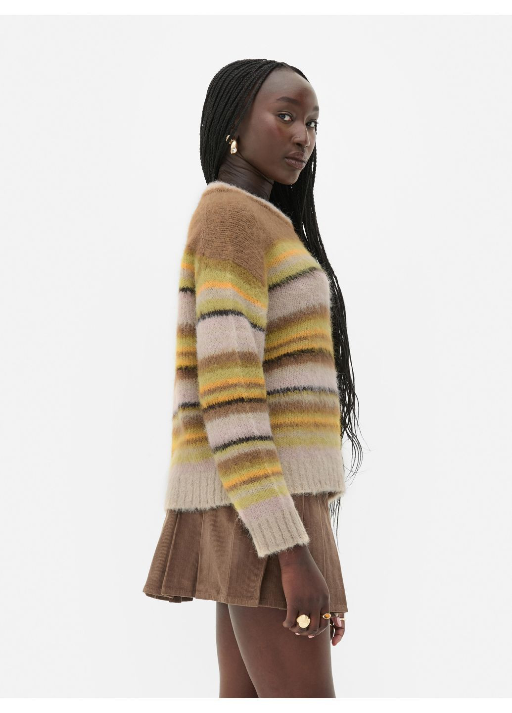 Комбинированный джемпер зима,цветной в полоску, Primark