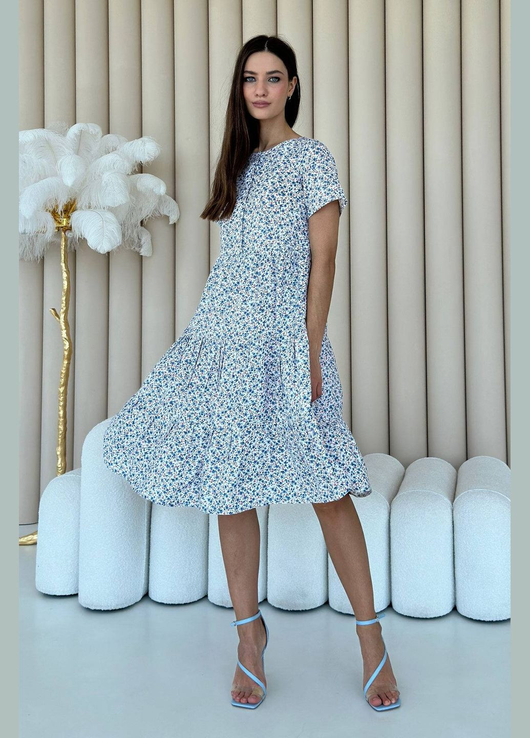 Молочное платье Nenka с цветочным принтом