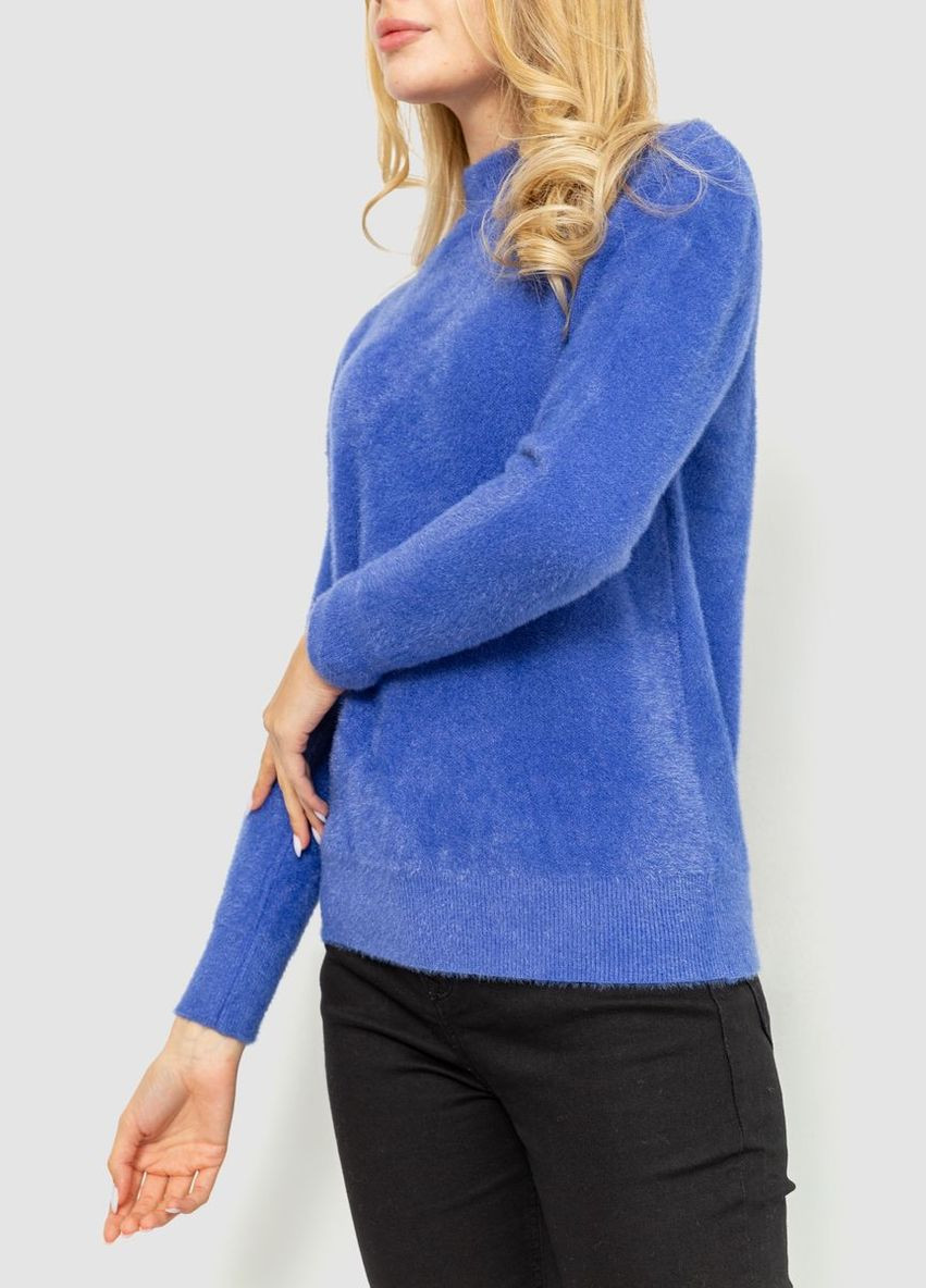 Синий зимний свитер женский мягкий, цвет джинс, Ager