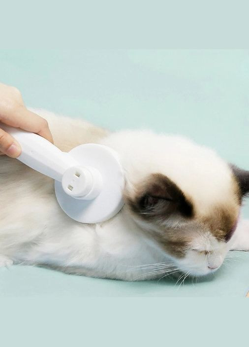 Щетка пуходерка для вычесывания шерсти котов, собак самоочищающаяся 20х7,5см white Verke (297869196)