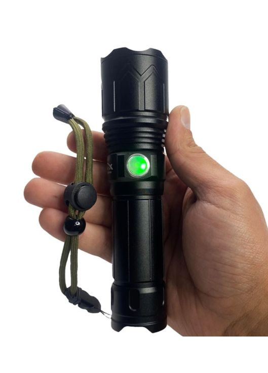 Ручний потужний акумуляторний ліхтар RB-237 протиударний ліхтарик із зумом Zoom P120 18650 Type-C WD (297330868)