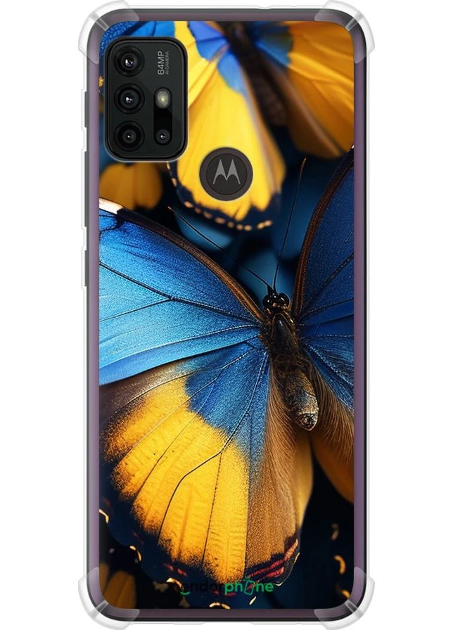 Чехол на Motorola Moto G20 Желто-голубые бабочки "6046sp-2461-70447" Endorphone (383729965)