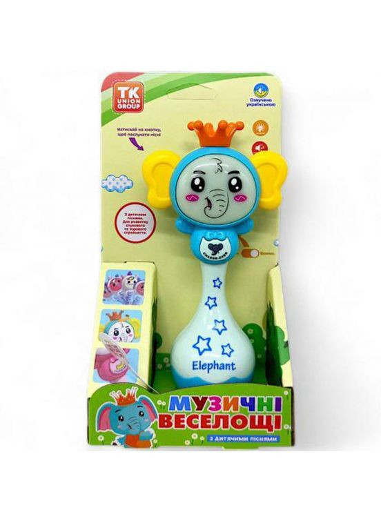 Брязкальце "Музичні веселощі" TK - 29085, на укр.мові, тріскачка, в коробці (6946614985170) Слон Вид 1 TK Group (352868262)