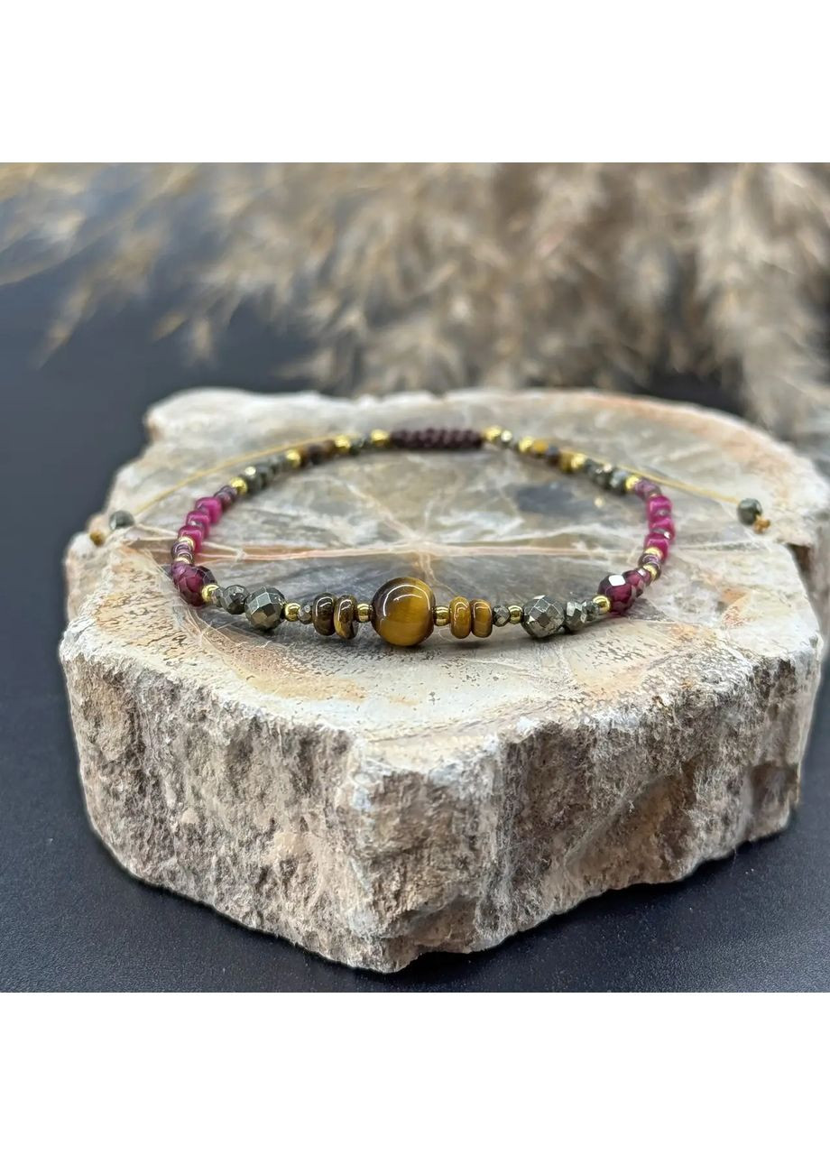 Браслет талисман для знака зодиака Овен из натуральных камней на затяжке d-6х4-3-2мм+- No Brand Браслет (360564172)