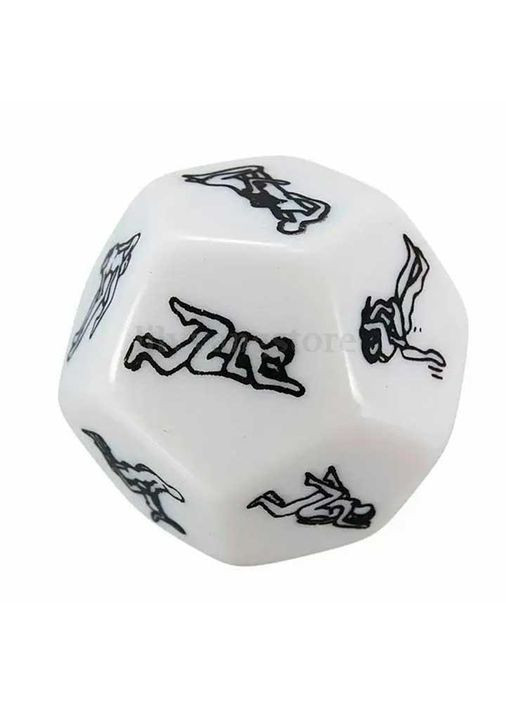 Романтическая игра двенадцатигранный кубик "Позы" для смелых экспериментов белого цвета China (360603016)