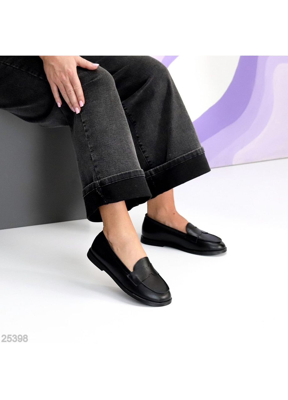 Жіночі лофери жіночі efira з натуральної шкіри, чорні | чорні (361243423)