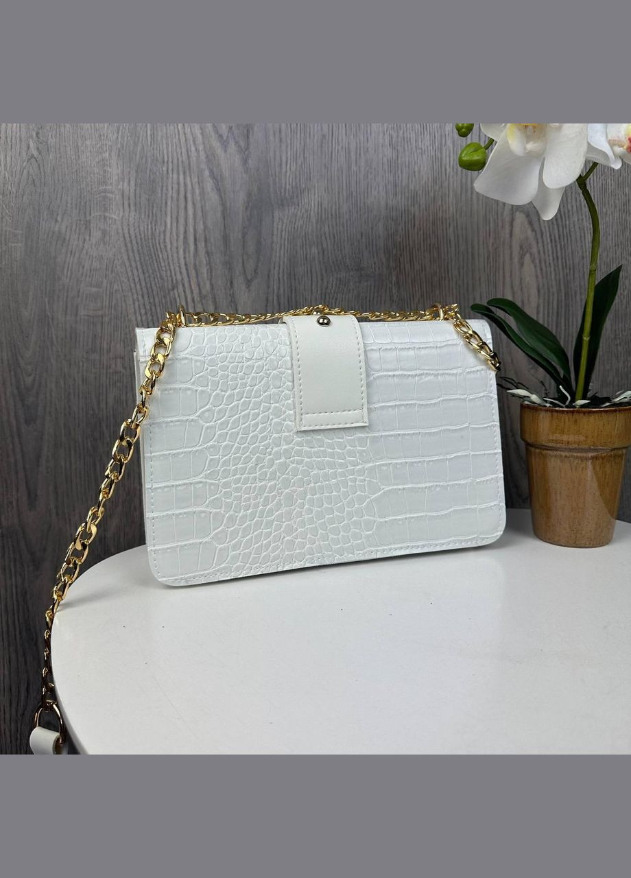 Жіноча міні сумочка з птахами Білий із золотом No Brand (298997842)