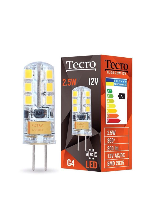 Лампа светодиодная 2.5W G4 2700K (TL-G4-2.5W-12V) Tecro (351559592)