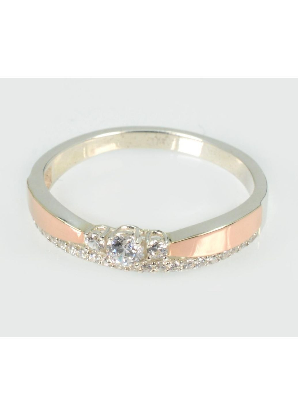 Срібна каблучка з золотими вставками Silver Style (367113205)