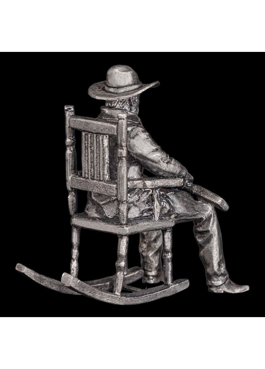 Статуэтка Бандит в кресле-качели 6,5 см из металла и олова, коллекционная, антиквариат, подарок коллекционеру Artfactory (361860090)