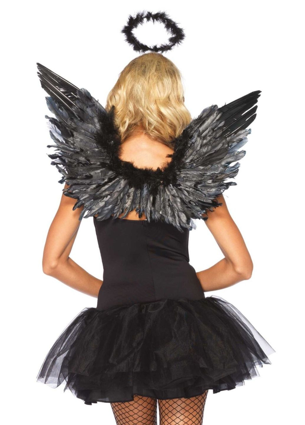 Крылья черного ангела Angel Accessory Kit Black, крылья, нимб - CherryLove Leg Avenue (282850446)