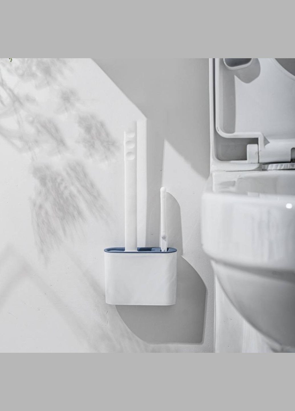 Набір для унітазу підвісний настінний силіконовий йоржик та щіточка для прибирання туалету комплект 2в1 синій No Brand (342334512)