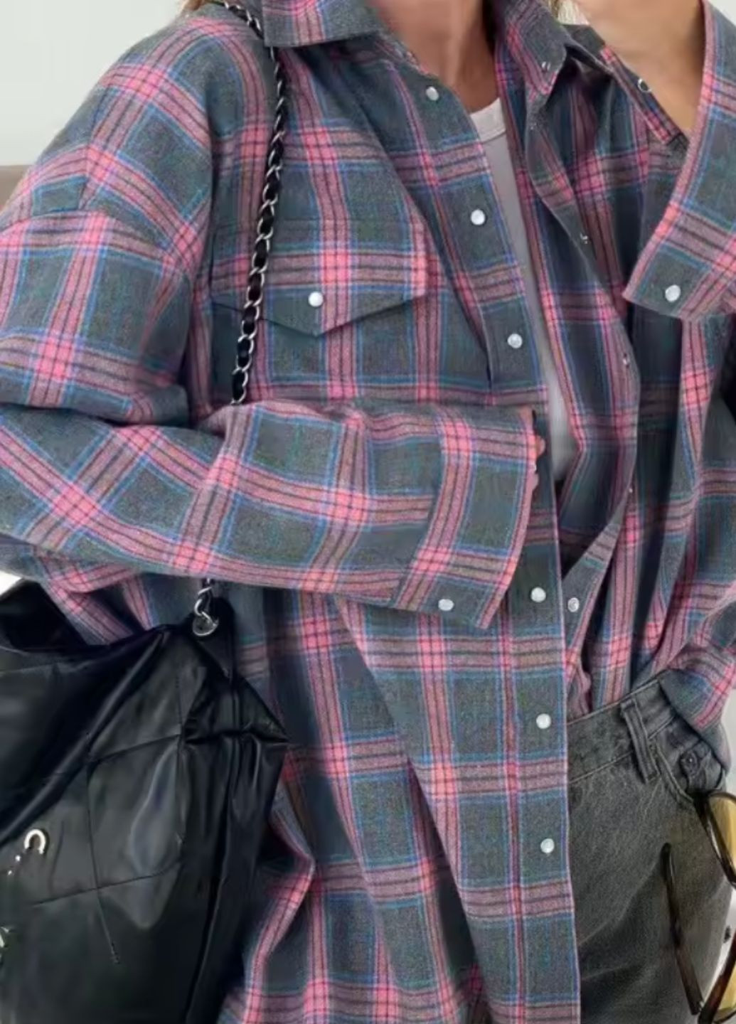 Серо-красная рубашка G&N с длинным рукавом