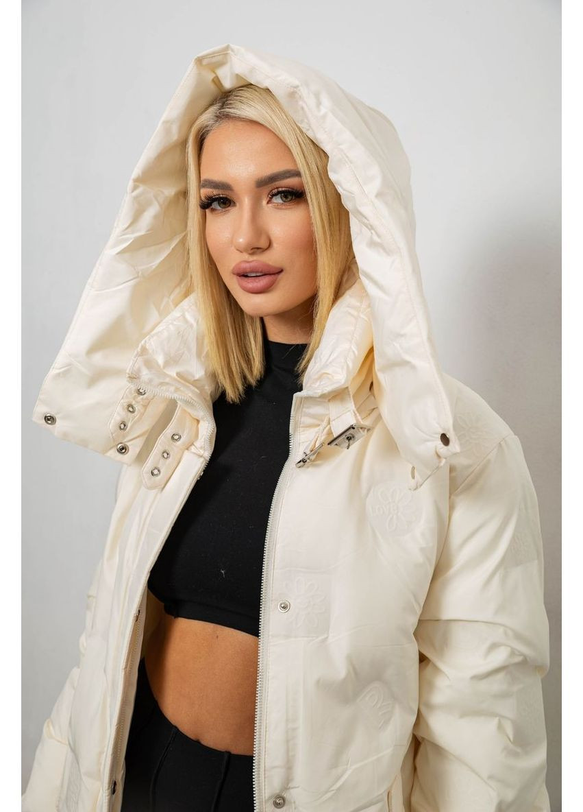 Молочна зимня куртка жіноча зимова Ager 244R5609