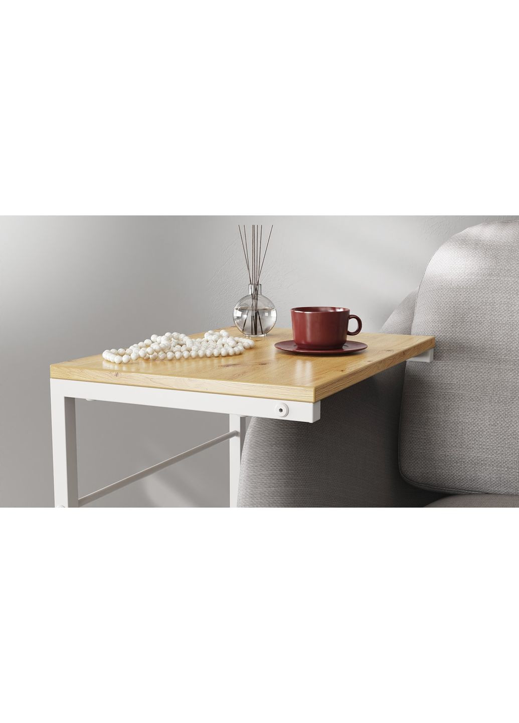 Столик Терри 650x440x330 Белый металл ДСП 16 мм (FRD-104660) Ferrum-decor (353499160)