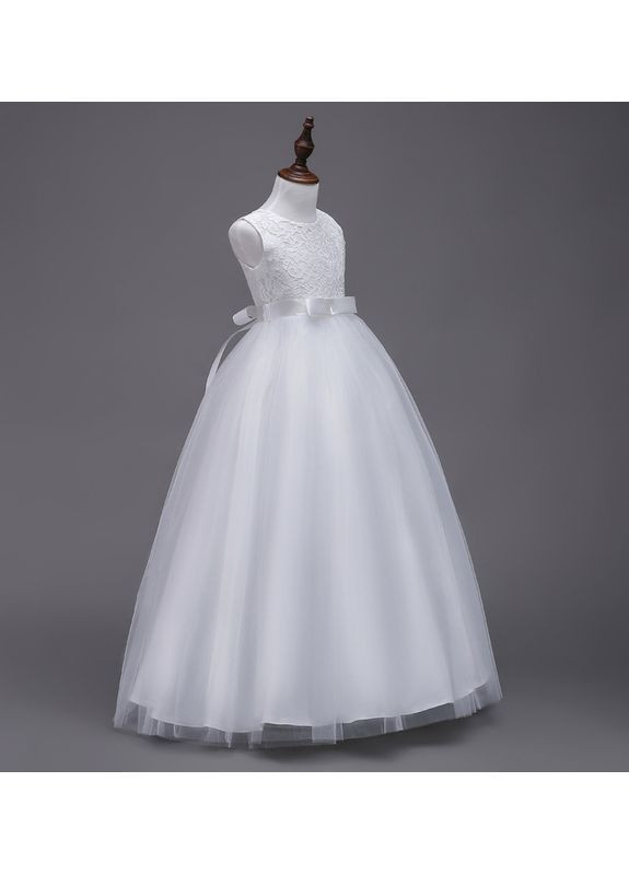 Біла нарядне плаття для дівчинки з мереживним ліфом та пишною фатиновою спідницею діана, білий No Brand (373692971)
