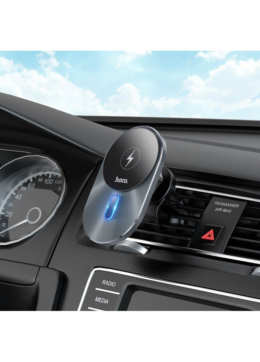Автодержатель для телефона с БЗП CA91 Magic Magnetic Wireless Hoco (369456917)