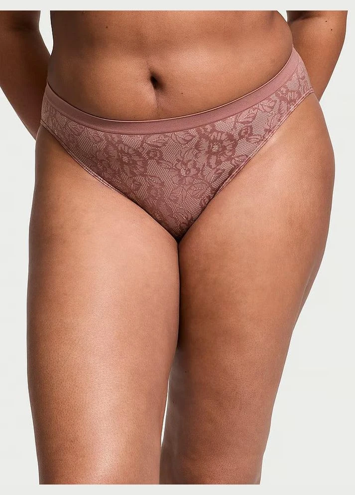 Трусики-бікіні з мікрофібри Seamless Bikini Panty коричневі L Victoria's Secret (314768487)