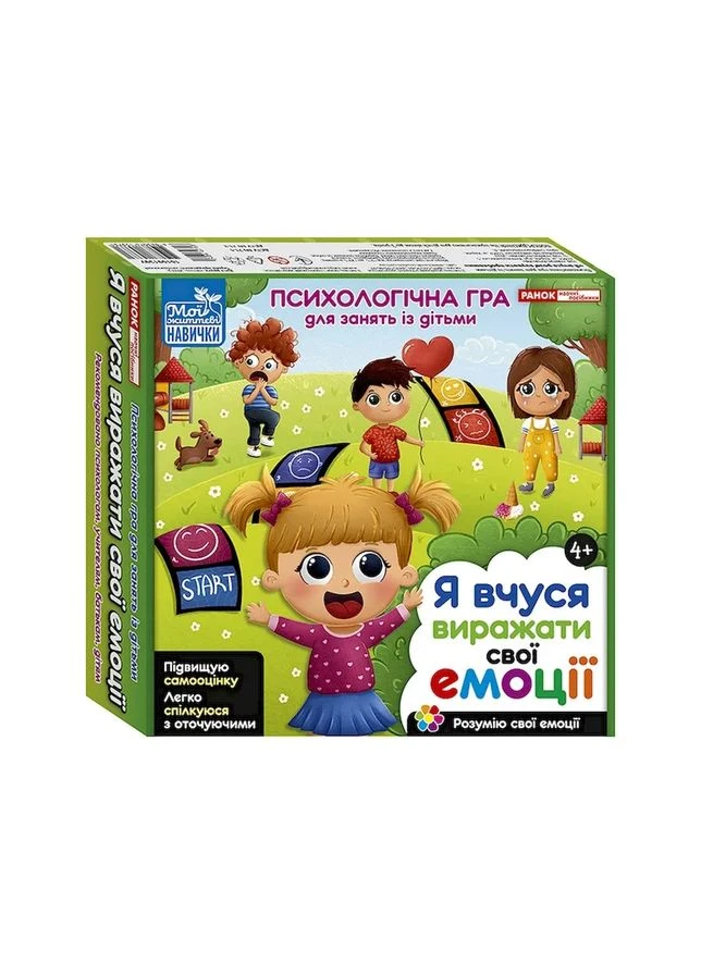 Психологическая игра для детей картон 32 жетона 4 фишки 1 кубик Ranok Creative (393453663)