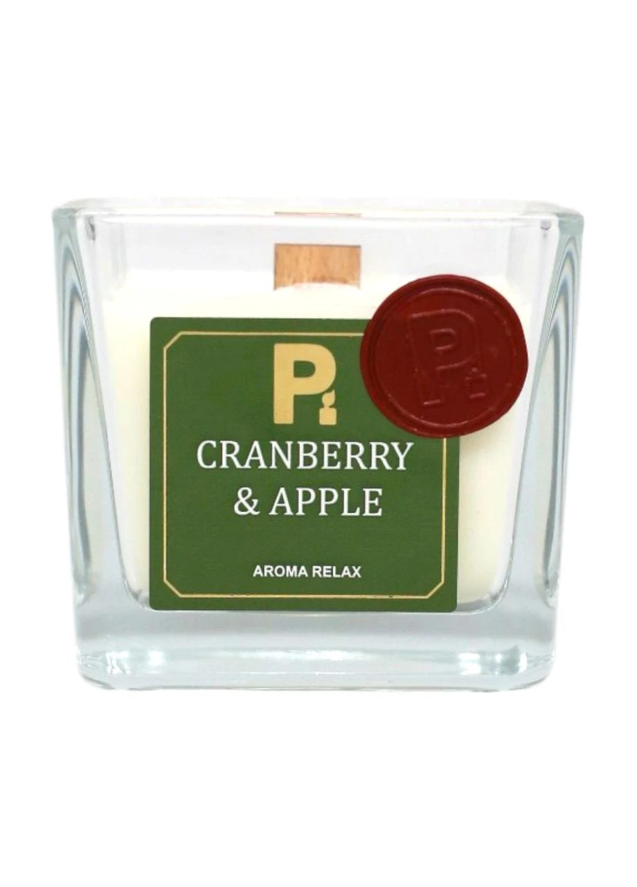 Свеча в стакане соевая Cranberry & Apple 7x7 см PAKO-IF (387578932)
