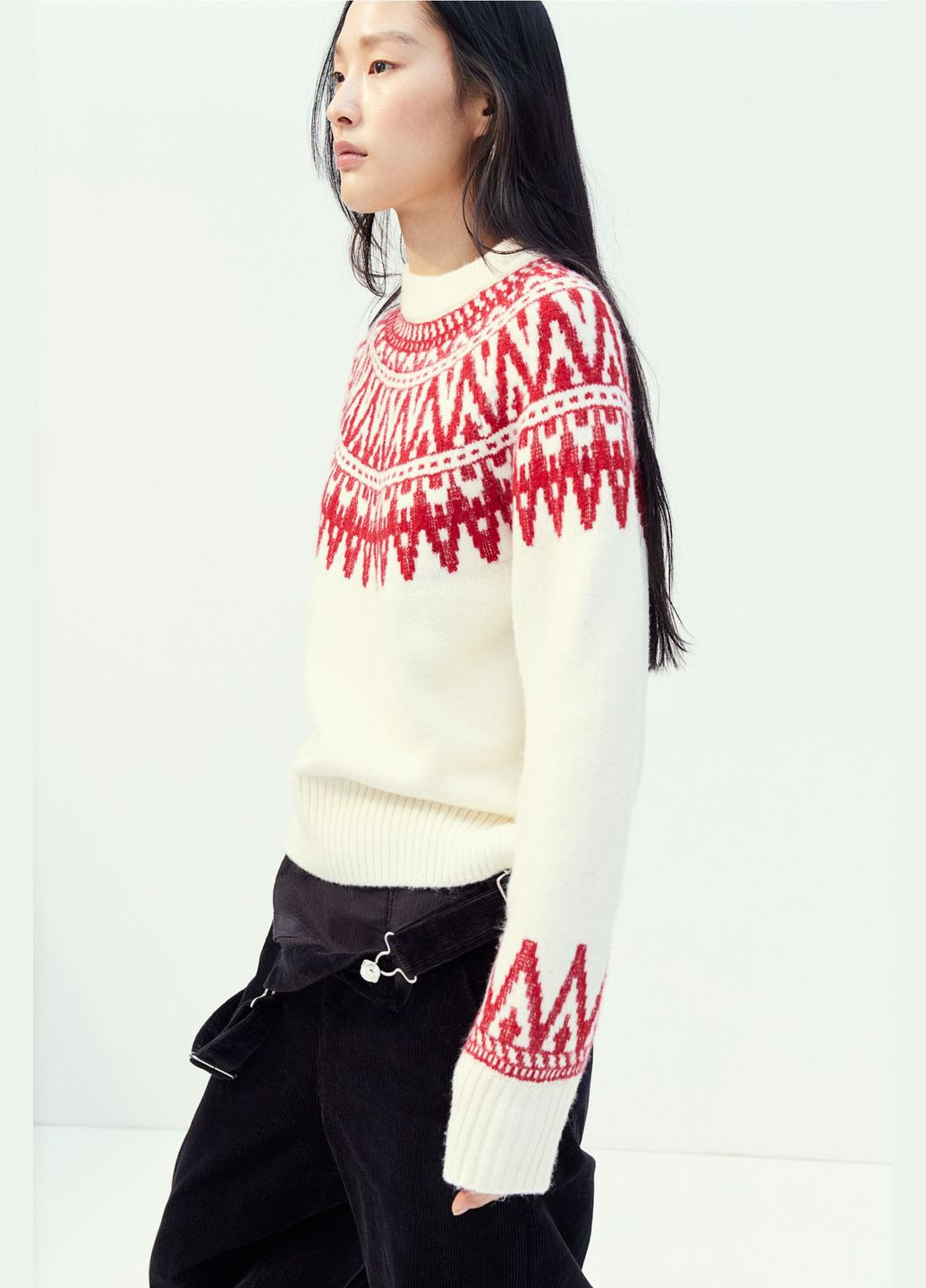 Бежевый зимний свитер пуловер H&M