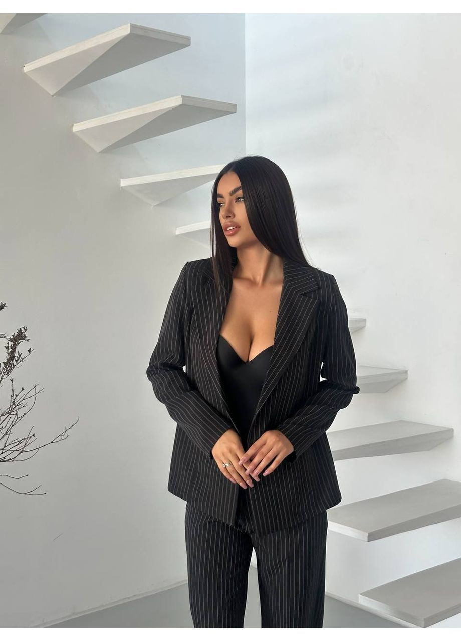 Костюм класичний костюмка у смужку,брюки та піджак з плечиками Україна (362011048)