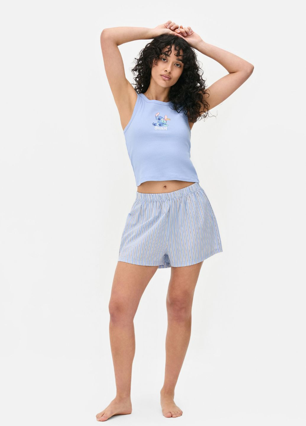 Голубая всесезон пижама short doll hello kitty комплект для дома и сна пудровый (8402) Primark