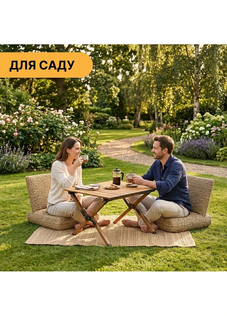 Складной туристический стол LEOBRO Camp M 59х59х38 см сталь черный No Brand (400470342)