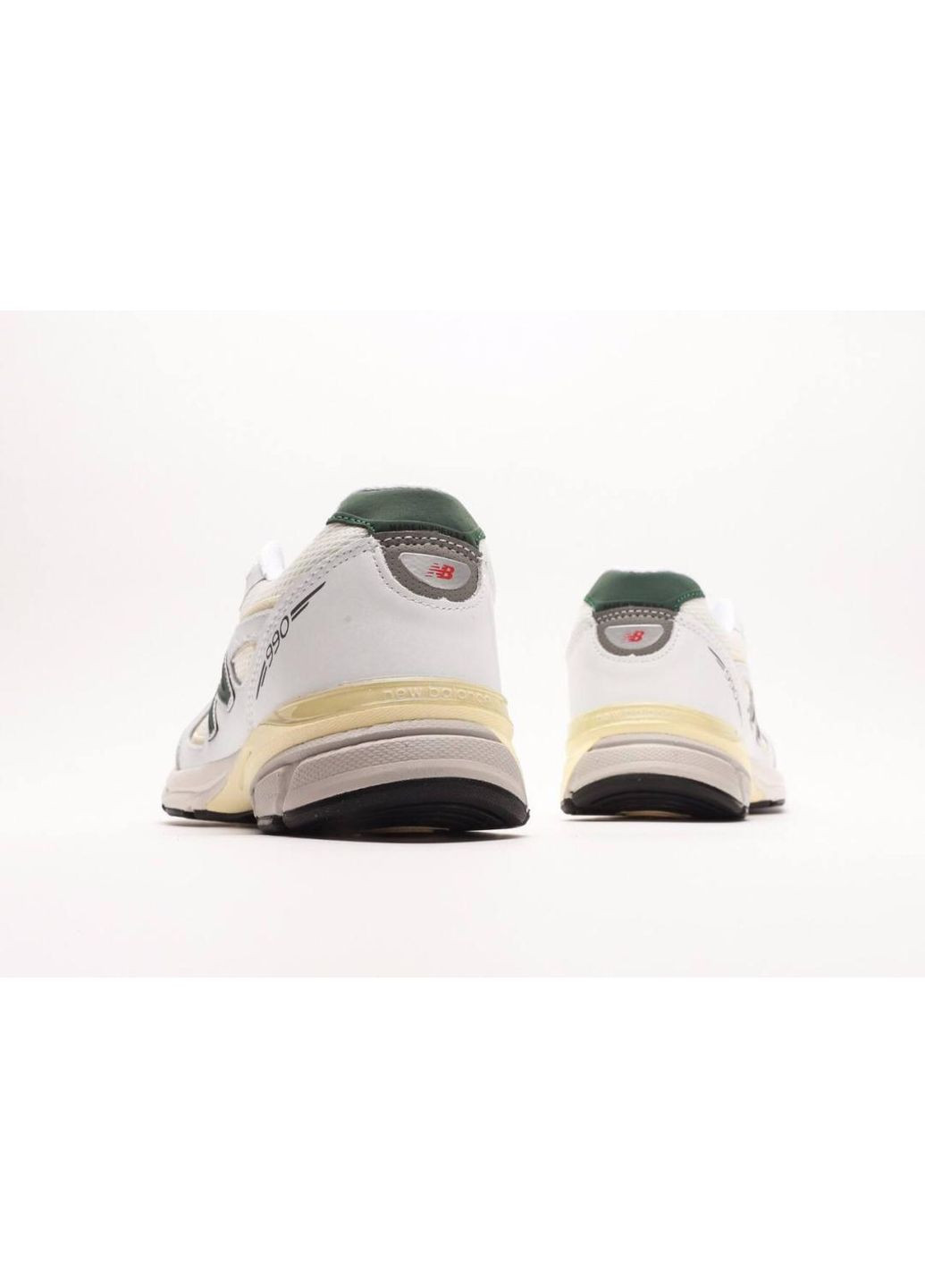 Сірі Осінні кросівки чоловічі new balance 990 white green нью беланс 990 No Brand