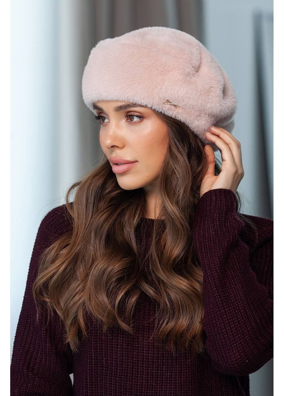 Берет из эко меха, цвет Светло-розовый Fashion (365072218)