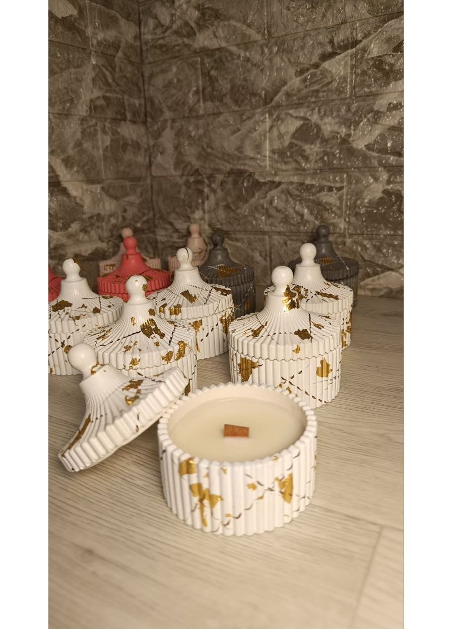 Свічка із соєвого воску Золотий захід ручної роботи з ароматом Лісової ягоди Hand Made (361286302)