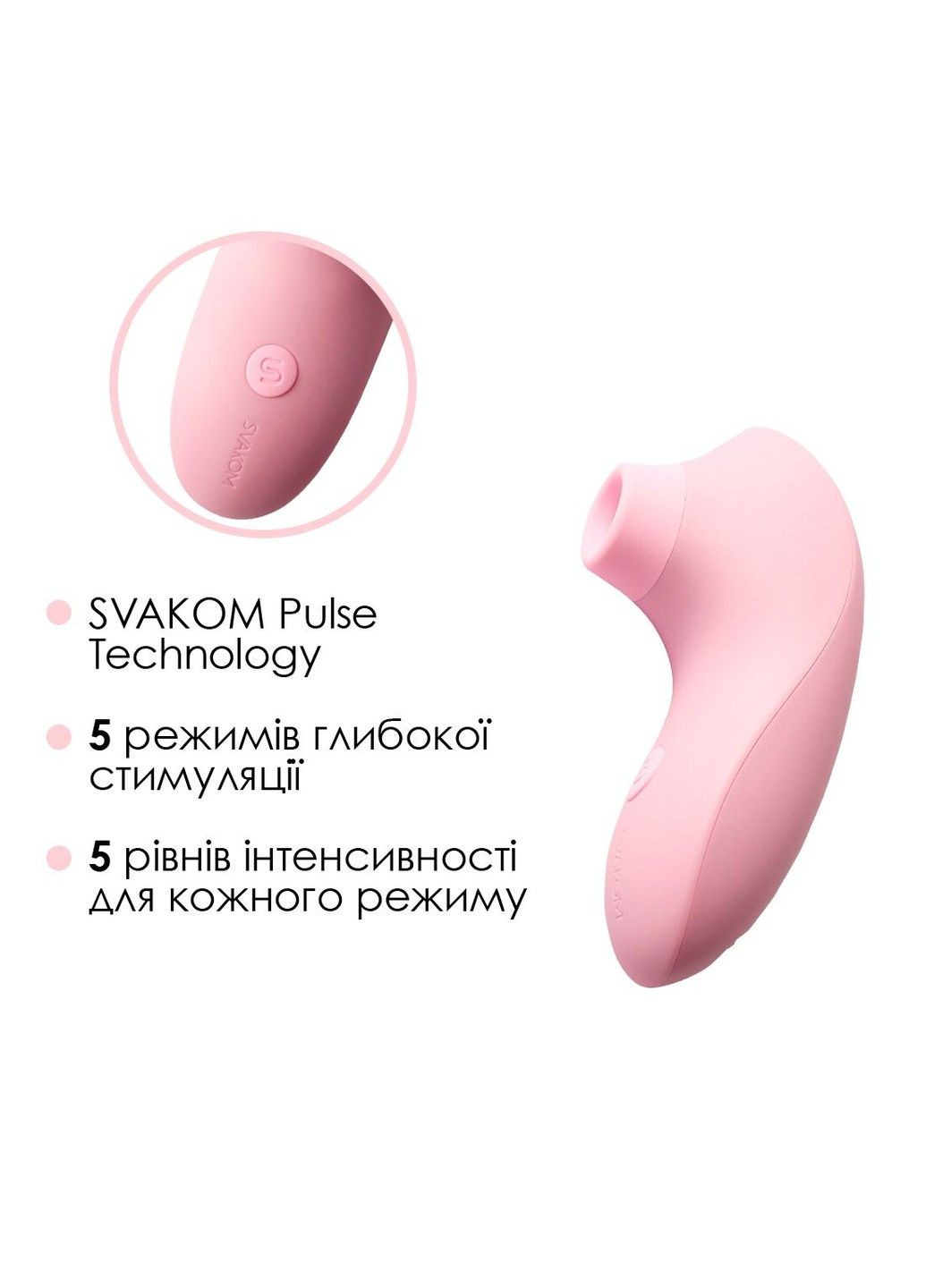 Вакуумний стимулятор Pulse Lite Neo Pale Rosette Svakom (316253352)