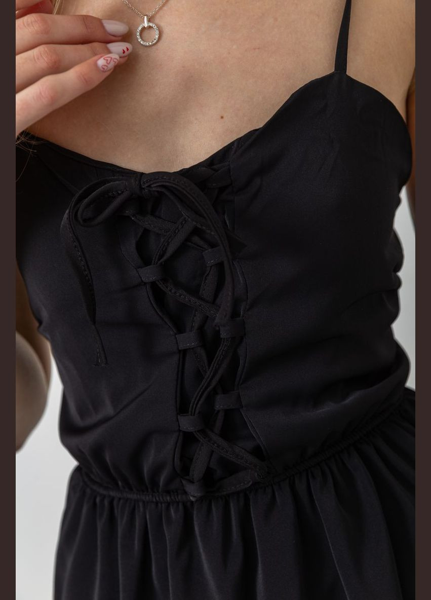 Чорна сарафан однотонний, колір молочний, Ager