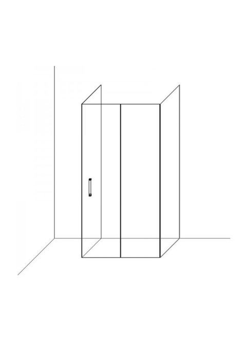 Душевая кабина пристенная A-517 150х100х195 раздвижная, профиль хром, стекло прозрачное Dusel (350315931)