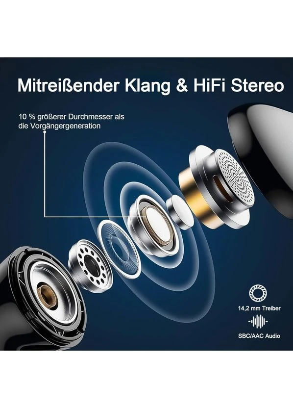 Уценка Беспроводные наушники Renimer BK11 Bluetooth 5.3, ENC, 4 микрофона, IPX7, LED-дисплей, до 40 часов работы, чёрные No Brand (366409081)