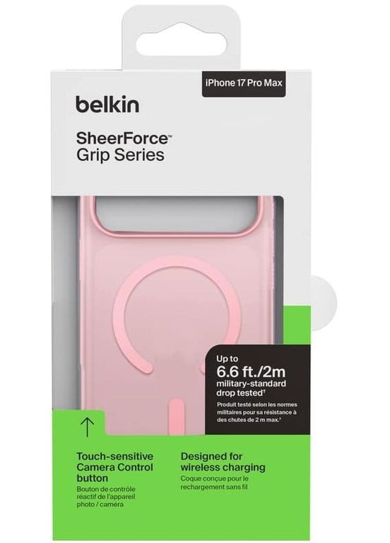 Чехол для iPhone 17 Pro Max, Magnetic Protective Grip, Pink (MSA036HQPK) Belkin (372465680)