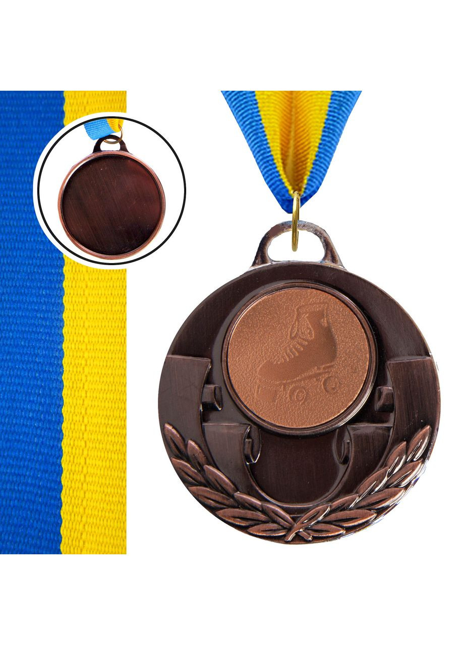 Медаль спортивная с лентой AIM d-5см Ролик. коньки C-4846-0087 (металл, 25g, 3-бронза) SP-Sport (361434500)