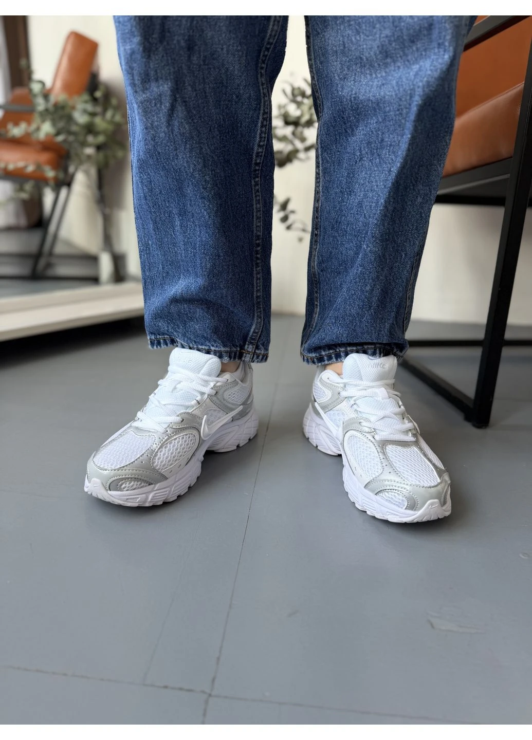 Белые летние кроссовки nike zoom vomero v5 rnr full white найк в5 No Brand