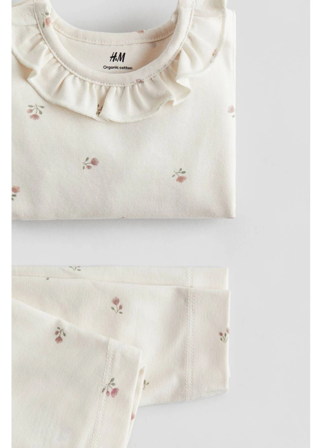 Молочный демисезонный комплект (боди, брюки) H&M