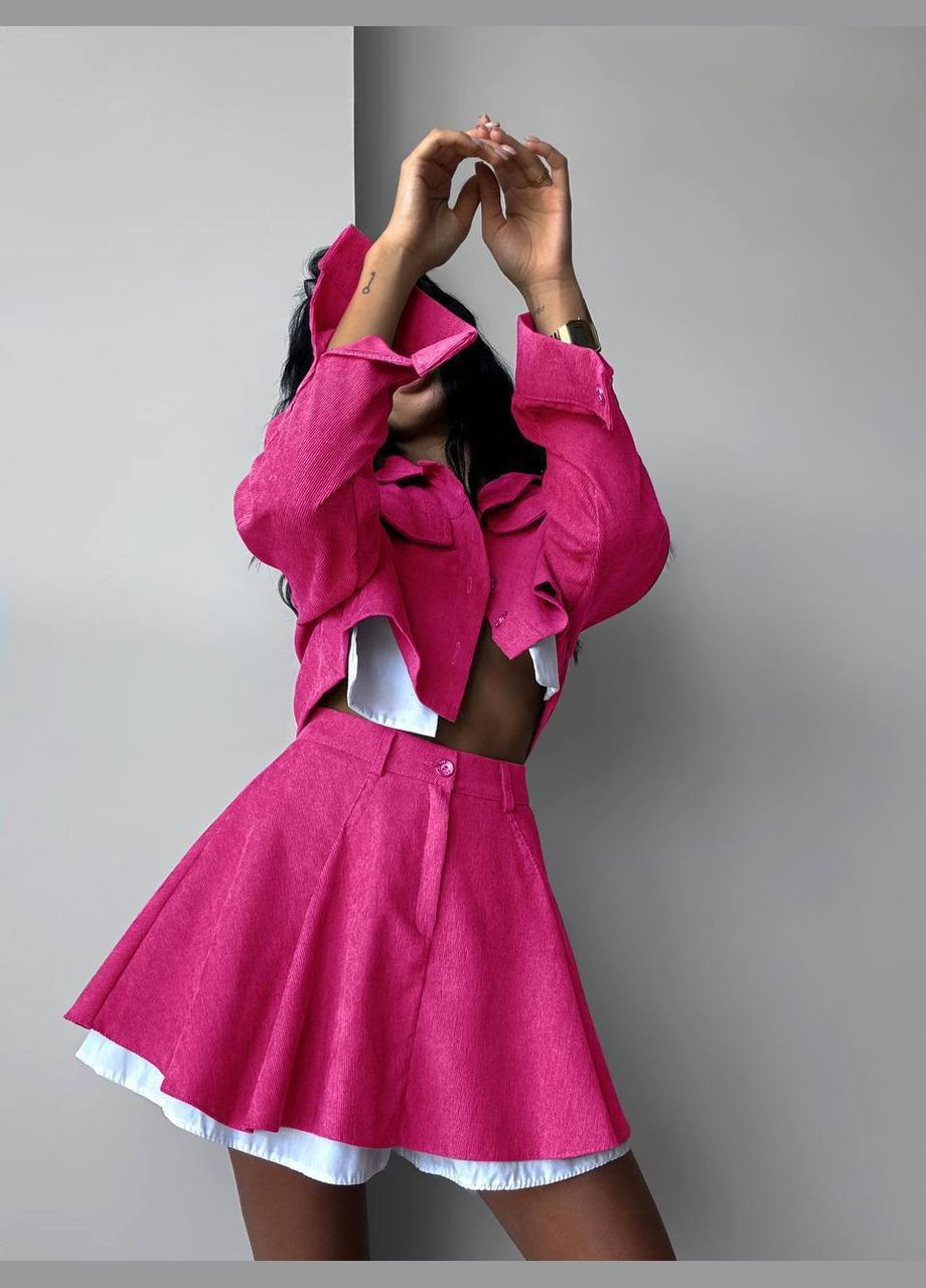 Костюм двійка мікро вельвет піджак та спідниця Україна (347232658)