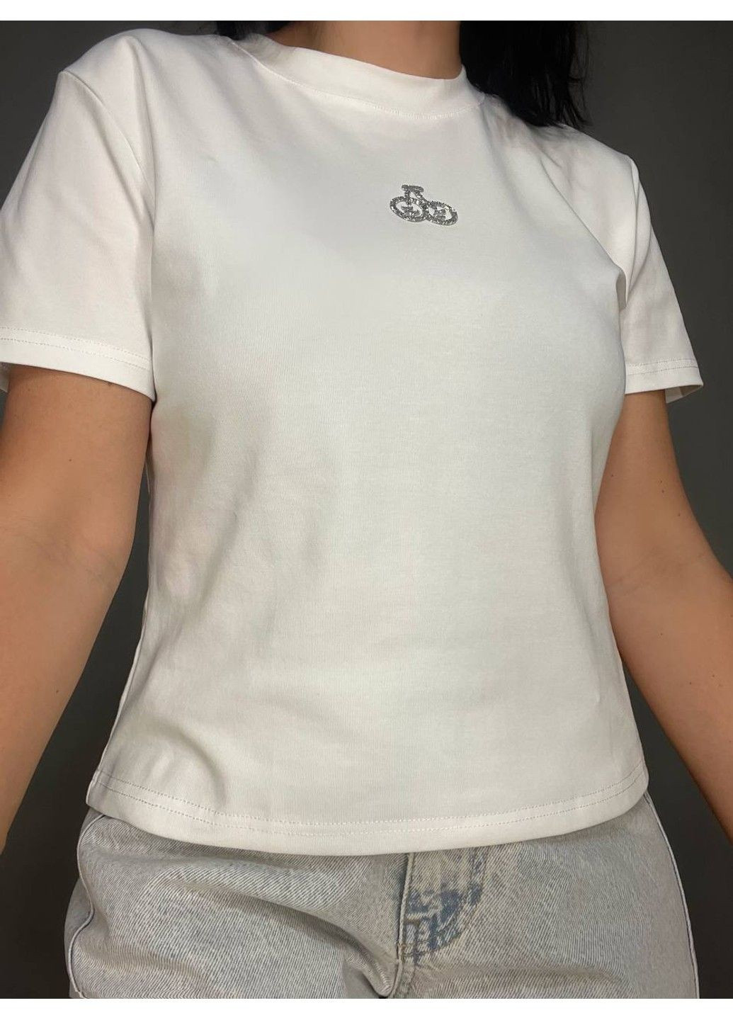 Футболка женская A-N 911-20 средняя длина вишня камушки one size No Brand - (318828257)