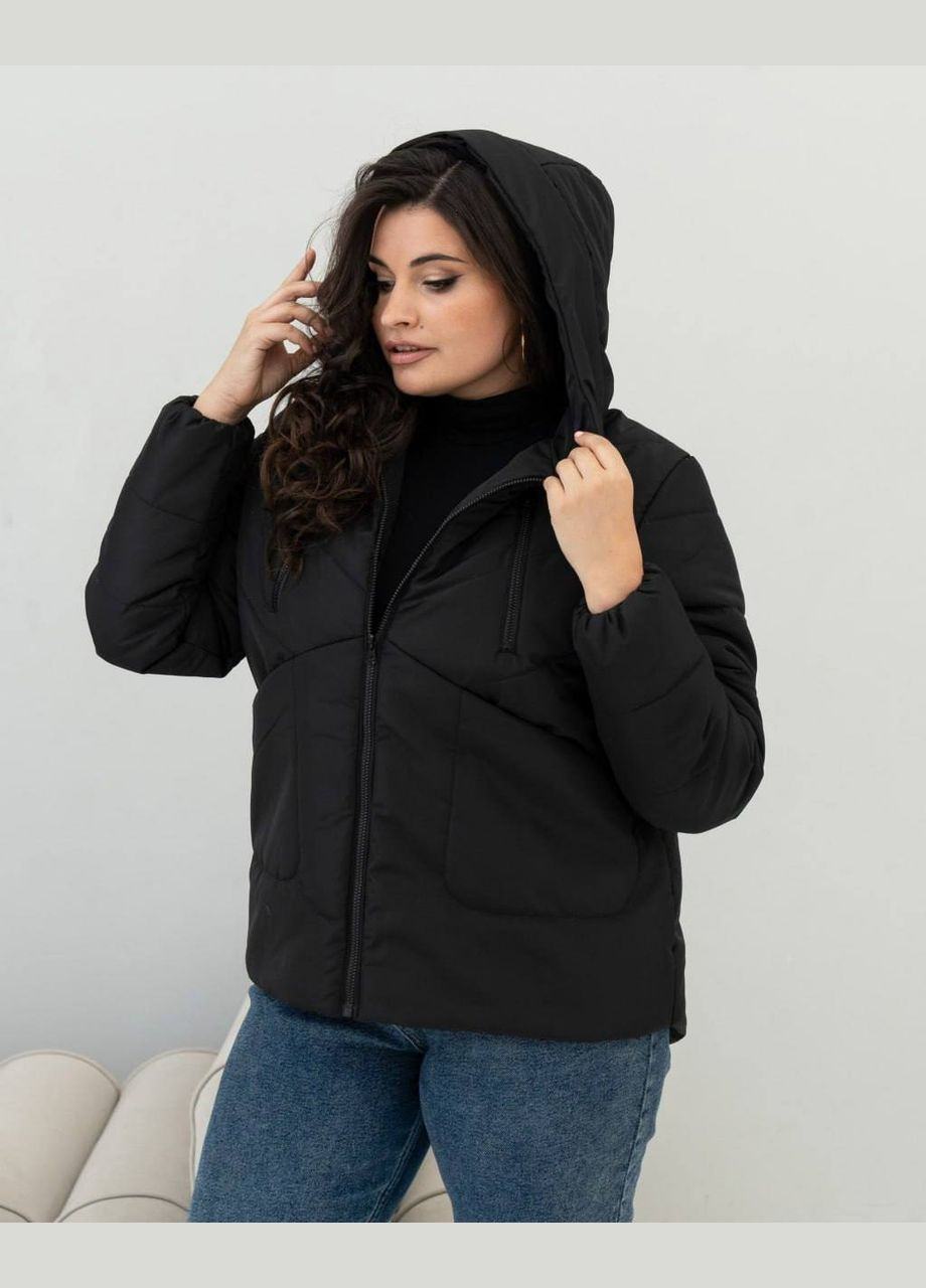 Черная демисезонная демисезонная женская куртка большого размера SK